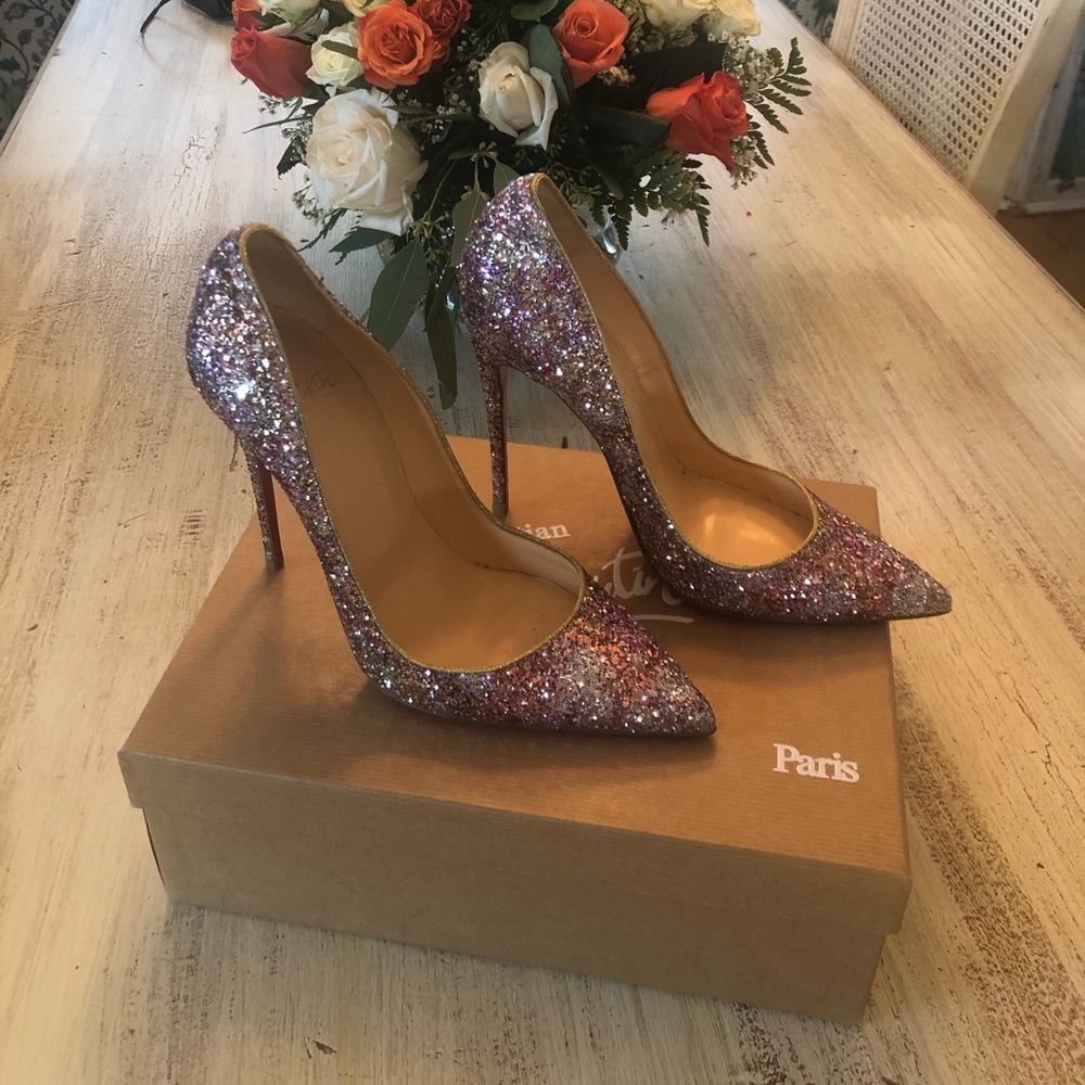 🎁🎄Christian Louboutin Glittery Aquamarine🎁🎄 - Picture 6 of 13